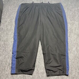 Reebok‎ Mens Black Blue Striped Athletic Track Pants Size 3XL